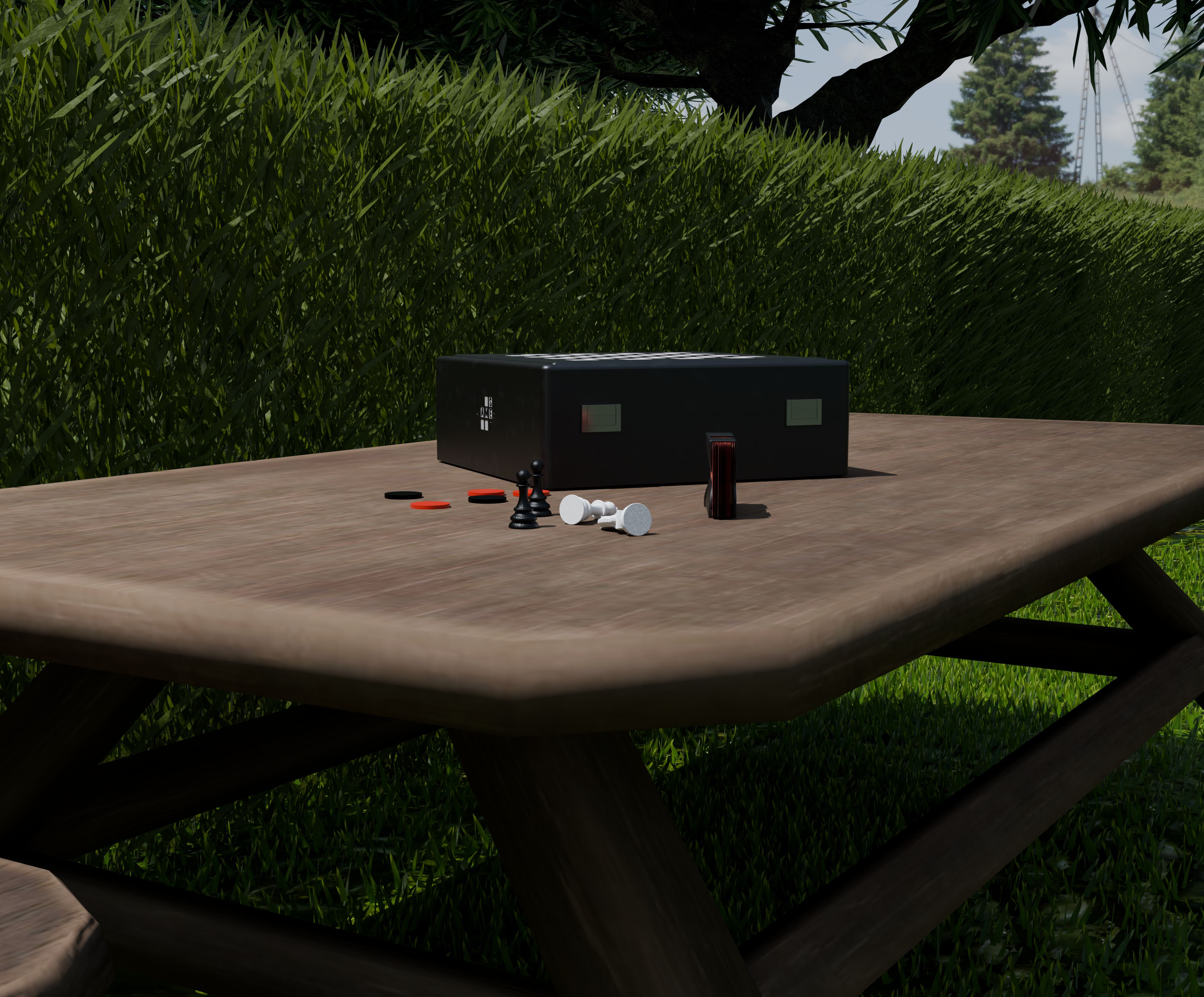 Game set in a garden